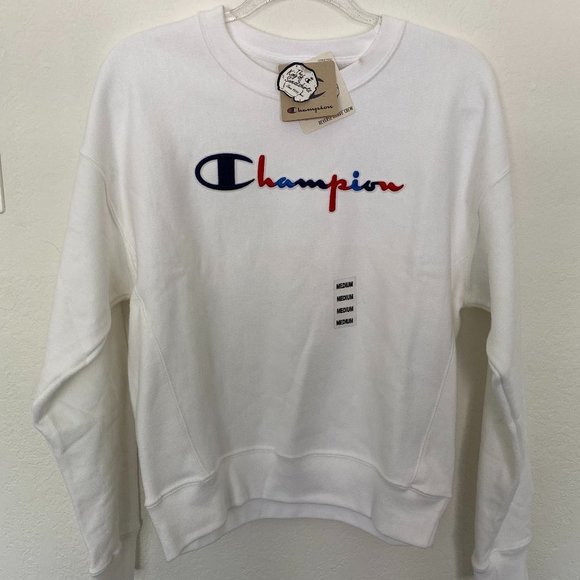 Champion Reverse Weave Crew, Vintage Script Logo - Picture 2 of 7